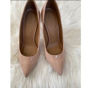 Nude patent stiletto heels